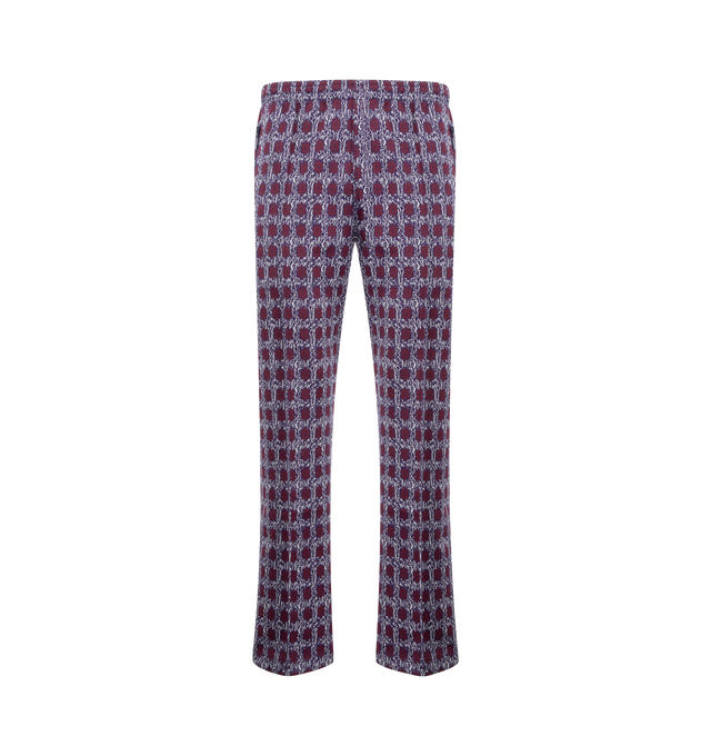 Image 1 of 3 - PURPLE - NEEDLES Poly Jacquard Track Pants featuring breathable polyester, iconic butterfly embroidery, a relaxed silhouette, straight leg, zipped pockets and elasticated waist with drawstring. 100% polyester. Made in Japan.