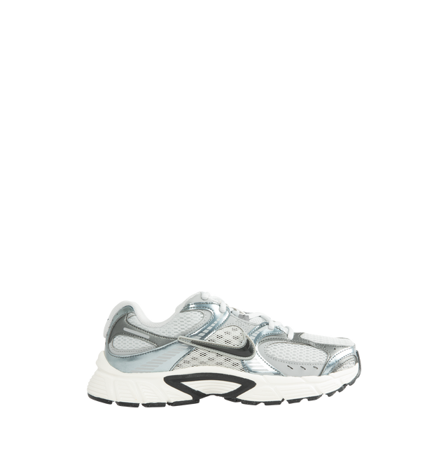 Image 1 of 5 - GREY - Nike Men's V5 RNR Sneakers feature a layered suede and mesh upper for a breathable, Y2K-inspired look with retro running style. These lifestyle sneakers combine a lightweight foam midsole, plush collar lining, and a durable rubber outsole with 2000s-inspired grooves for all-day comfort and reliable traction. Main Material: Suede and Mesh. Midsole: Foam. Sole: Rubber.