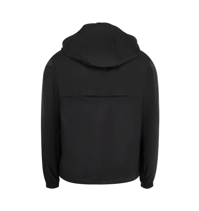 Image 2 of 3 - BLACK - Moncler Junichi Jacket is a funnel neck style with 2-way zipper closure, side zip pockets, and an applique designer emblem. 100% polyamide. Made in Romania.