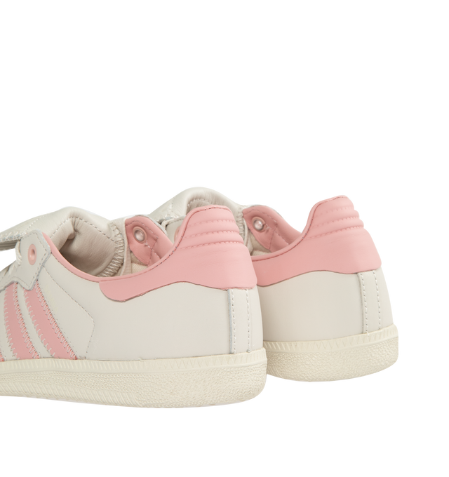 Image 3 of 5 - PINK - ADIDAS HUMAN RACE SAMBA featuring regular fit, lace closure, leather upper, elongated tongue, textile lining and rubber outsole. 