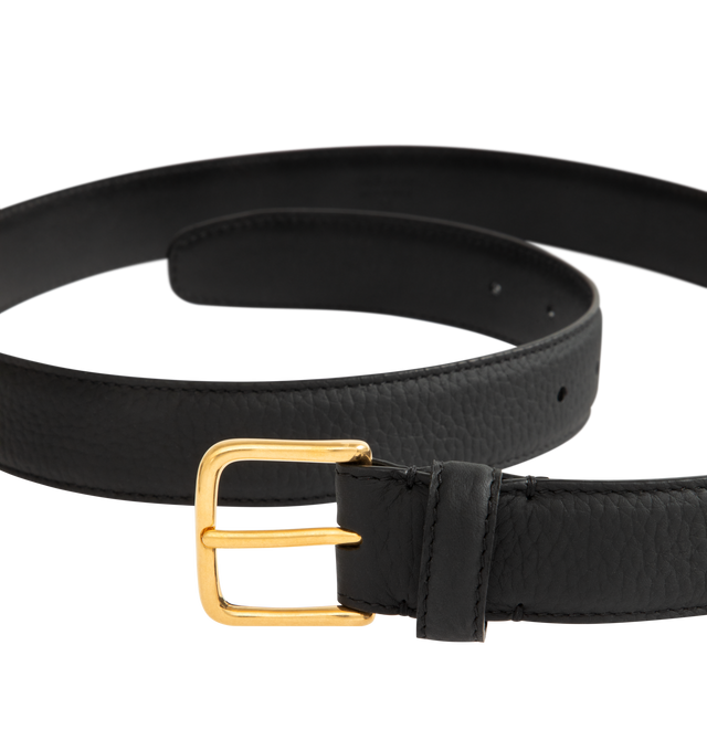 Image 2 of 2 - BLACK - THE ROW Classic Belt featuring slim belt in smooth calfskin leather with metal buckle and fixed loop. 100% calfskin leather. Made in Italy.