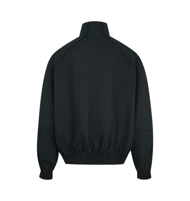 Image 2 of 2 - BLACK - WILLY CHAVARRIA Ruff Rider Track Jacket featuring script logo on the front chest, stand collar, golden zip front, long dolman sleeves with elasticized cuffs, side zip pockets, elasticized hem and relaxed cut. Cotton. Made in USA.