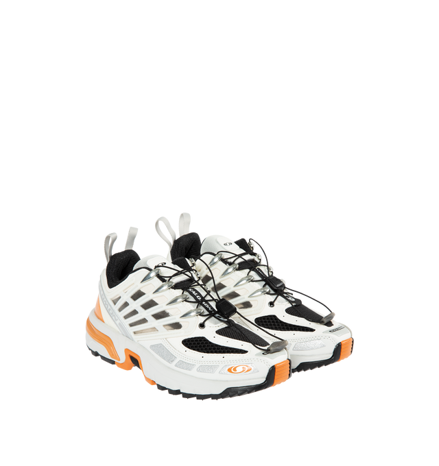 Image 2 of 5 - WHITE - SALOMON ACS Pro featuring synthetic and textile upper, mesh overlay, padded collar, TPU eyelets, perforated toe box and Salomon branding on toe box and tongue. 