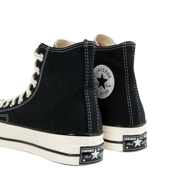 Image 3 of 5 - BLACK - CONVERSE Chuck 70 Vintage Canvas featuring durable canvas upper, OrthoLite cushioning, egret midsole, ornate stitching, rubber sidewall, iconic Chuck Taylor ankle patch and vintage All Star license plate.
