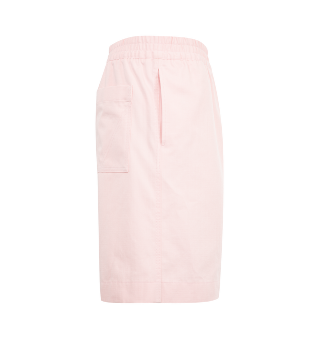 Image 3 of 3 - PINK - BOTTEGA VENETA Cotton Twill Shorts featuring irregular washed cotton twill, zipper and hook closure and lined. 100% cotton. Made in Italy.