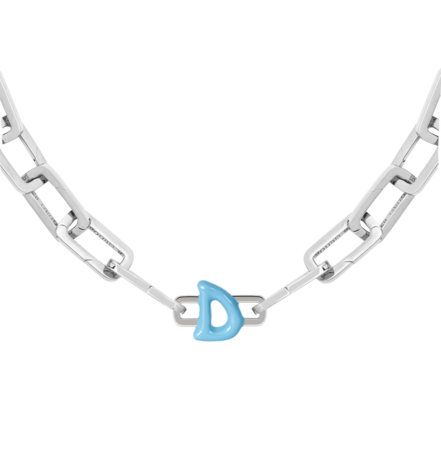 Image 8 of 8 - BLUE - Poubel by The Gstaad Guy "D" charm from the Alphabet Collection. All charms are made of .925 sterling silver, and are hand-painted using non-toxic lead-free enamel.Links sold separately. Hirshleifers offers a range of initial pieces from this collection in-store. For personal consultation and detailed information about jewelry, please contact our dedicated stylist team at personalshopping@hirshleifers.com