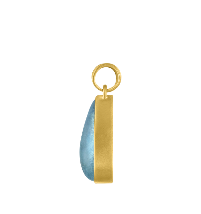 Image 3 of 3 - BLUE - PROUNIS Large Aquamarine Tear Pendant featuring Aquamarine and 22K gold. 34mm x 16mm. Hirshleifers offers a range of pieces from this collection in-store. For personal consultation and detailed information about jewelry, please contact our dedicated stylist team at personalshopping@hirshleifers.com.