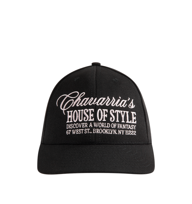 Image 1 of 2 - BLACK - WILLY CHAVARRIA Chavarria House Of Style Cap featuring adjustable back strap, embroidered front graphic and ventilating eyelets at top. 100% polyester. Made in USA.