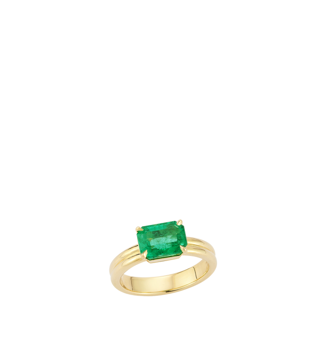 Image 3 of 3 - GOLD - JEMMA WYNNE FORME Emerald Pinky Ring featuring 18k Yellow Gold and Emerald - 1.4cts. Hirshleifers offers a range of pieces from this collection in-store. For personal consultation and detailed information about jewelry, please contact our dedicated stylist team at personalshopping@hirshleifers.com.This item may be restricted for online purchase to international clients. For assistance purchasing this item please contact our dedicated stylist team at personalshopping@hirshleifers.com.