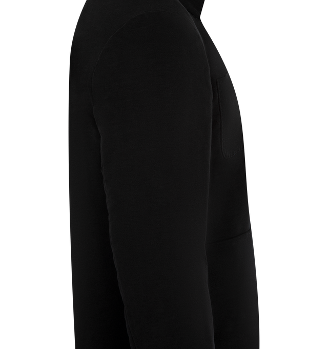 Image 3 of 3 - BLACK - THE ROW Kian Jacket featuring a buttoned front, classic collar, rounded chest pockets, patch pockets, interal pocket and one button cuffs. 100% cotton. Lined in silk. Made in Italy.