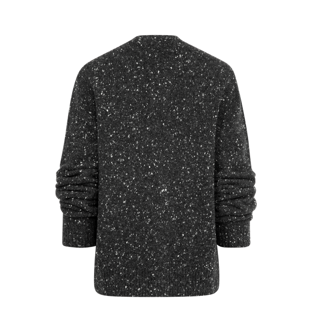 Image 2 of 2 - GREY - THE ROW Mauino Cardigan featuring classic crewneck cardigan in speckled midweight cashmere with slightly cropped fit, ribbed neckline, cuffs, and hem and front button closure. 100% cashmere. Made in Italy.