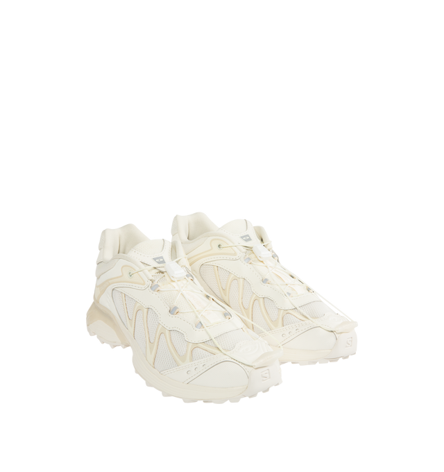 Image 2 of 5 - WHITE - SALOMON XT-Whisper Sneaker featuring textile and synthetic upper, quickLACE system, rubber outsole, agileChassis System, OrthoLite diecut sockliner and Mud contaGRIP.