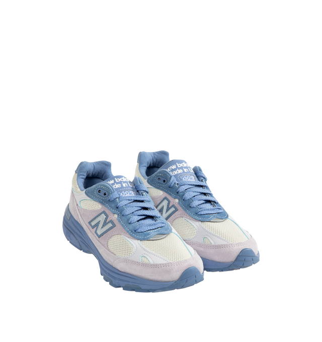 Image 2 of 5 - BLUE - NEW BALANCE 993 Sneaker featuring mesh upper, suede overlays, New Balance logo branding, traditional lacing system, padded tongue, cushioned ankle collar, ABZORB midsole and rubber outsole.