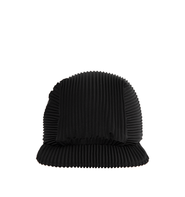 Image 1 of 2 - BLACK - ISSEY MIYAKE Pleated Cap features a combination of vertical and horizontal pleating. 100% polyester. 