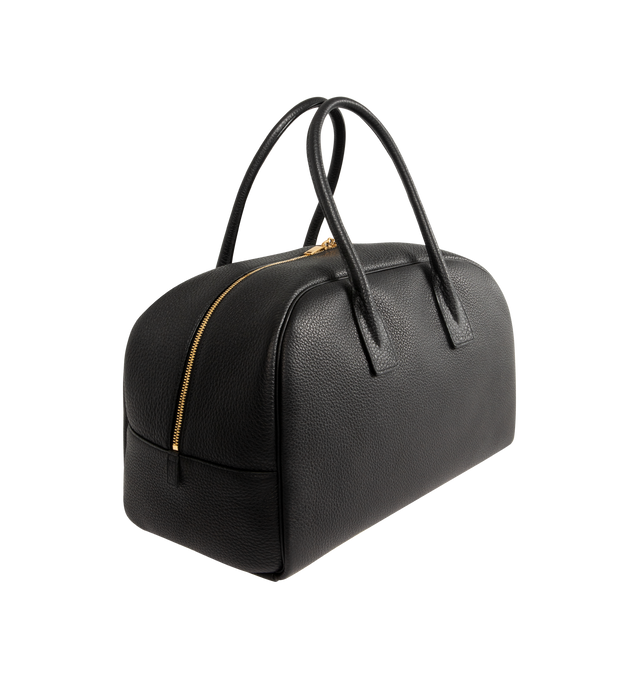 Image 2 of 3 - BLACK - SAINT LAURENT Sac De Jour Boston Bag in grained leather featuring elongated straps, cotton and linen lining, bronze-tone hardware, zip closure and two zip pockets. 16.1" x 9.8" x 7.58.9". Handle drop: 7.1". Calfksin. Made in Italy.