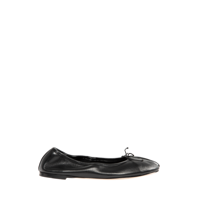 Image 1 of 4 - BLACK - CHRISTEN Tabi Flat Ballerina Shoe featuring stretch nappa leather, sock-like feel, Tabi split toe stretch construction and outsole is soft and flexible. 5mm. Calf leather. Made in Italy.
