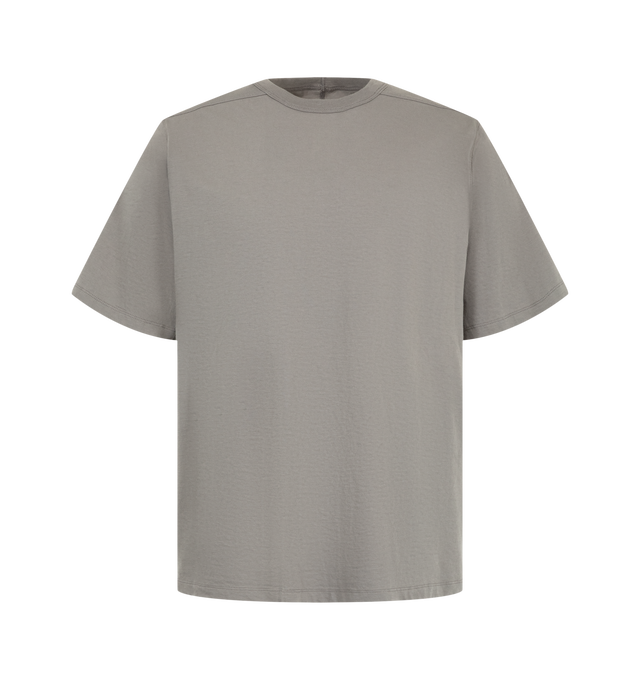 Image 1 of 2 - GREY - Rick Owens Mens Brad T-Shirt is crafted from mediumweight organic cotton jersey. Features a below-hip length, classic square-cut fit, crew neckline with ribbed trim, short sleeves, level shoulder seams, and signature center back seam. Main Material: 100% Organic Cotton. Made in Italy.