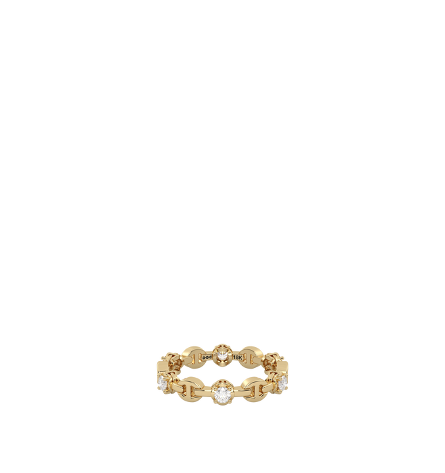 Image 1 of 2 - GOLD - HOORSENBUHS Micro II with 6 Diamonds featuring solid 18K gold construction, six hand-set natural diamonds, micro tri-link architecture and band width: 3.5mm. Hirshleifers offers a range of initial pieces from this collection in-store. For personal consultation and detailed information about jewelry, please contact our dedicated stylist team at personalshopping@hirshleifers.com.