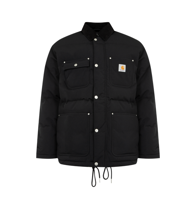 Image 1 of 2 - BLACK - CARHARTT WIP Rayler Jacket featuring water repellent fabric, recycled polyester taffeta lined, inside chest pocket, adjustable and removable artificial fur collar, adjustable hem, rib-knit storm cuffs, front closure with personalized snap buttons and hidden two-way zip, front pockets, one with flap and personalized snap closure, rivets on stress points of pockets and square label. 100% nylon canvas.