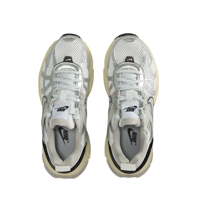Image 5 of 5 - SILVER - NIKE V2K Run Sneaker featuring mesh upper, dual-density foam midsole, translucent plastic accents and rubber outsole.