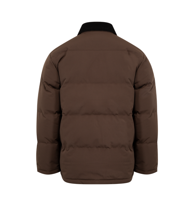 Image 2 of 2 - BROWN - CARHARTT WIP Rayler Jacket featuring water repellent fabric, recycled polyester taffeta lined, inside chest pocket, adjustable and removable artificial fur collar, adjustable hem, rib-knit storm cuffs, front closure with personalized snap buttons and hidden two-way zip, front pockets, one with flap and personalized snap closure, rivets on stress points of pockets and square label. 100% nylon canvas.