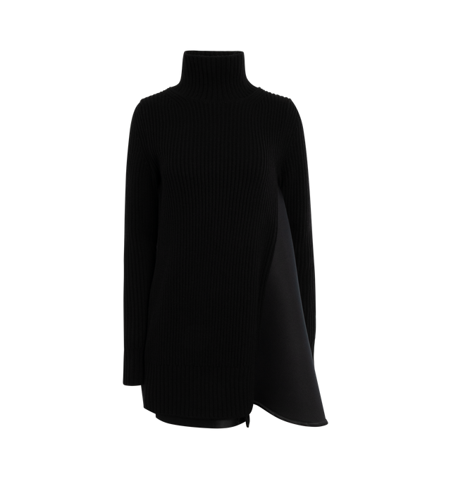 WOOL KNIT X SATIN BONDING DRESS