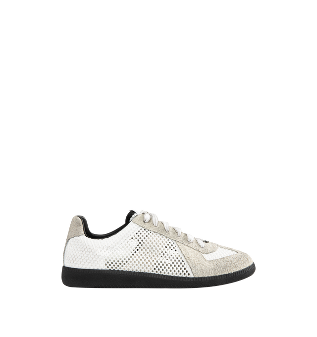 Image 1 of 5 - GREY - MAISON MARGIELA Replica Sneaker featuring mesh panels, panelled design, cotton, lace-up fastening, round toe and rubber sole.