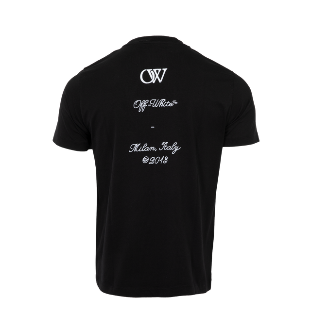 Image 3 of 8 - BLACK - OFF-WHITE 23 Logo Tee featuring embroidered logo, slim fit, crew neck, short sleeves and straight hem. 100% cotton.  