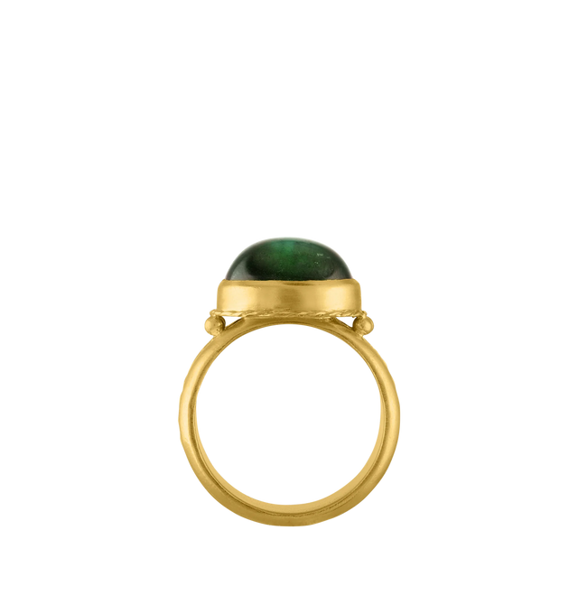 Image 3 of 3 - GOLD - PROUNIS Green Tourmaline Nauta Ring featuring Green Tourmaline and 22K gold. 9mm wide. Hirshleifers offers a range of pieces from this collection in-store. For personal consultation and detailed information about jewelry, please contact our dedicated stylist team at personalshopping@hirshleifers.com. This item may be restricted for online purchase to international clients. For assistance purchasing this item please contact our dedicated stylist team at personalshopping@hirshleifers.com