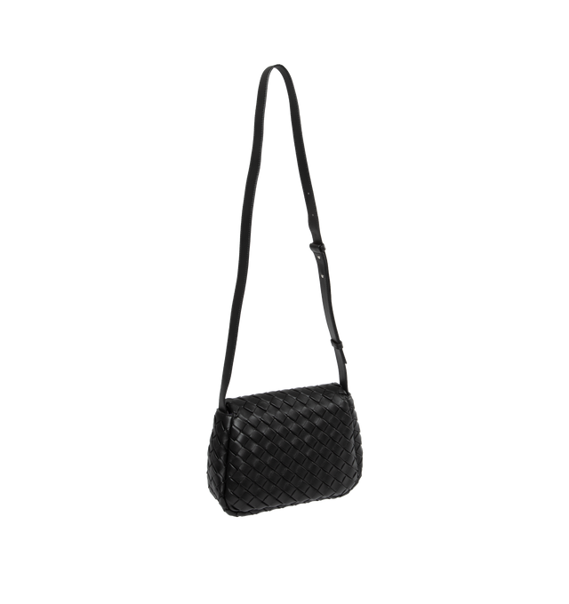 Image 2 of 3 - BLACK - BOTTEGA VENETA Small Cobble Messenger featuring cross-body bag with adjustable strap, single interior open pocket and magnetic closure. 6.7" x 10.6" x 3.9". Strap drop: 21.7". 100% calfskin. Lining: canvas. Made in Italy. 