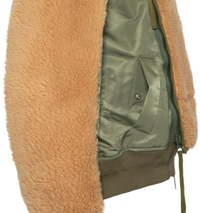 FAUX SHERLING NYLON TWILL BLOUSON