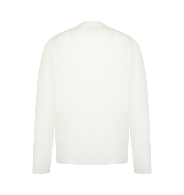 Image 2 of 2 - WHITE - Jil Sander Mens Long Sleeve T-Shirt is crafted from organic cotton jersey. Features a relaxed fit with slightly dropped shoulders, crew neckline, long sleeves, embroidered JIL logo, and straight hem. Main Material: 100% Organic Cotton. Made in Portugal.