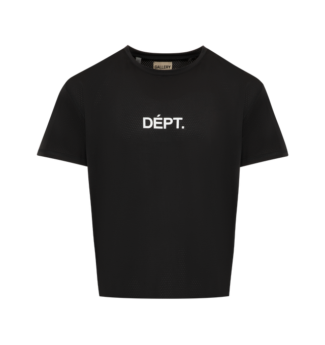 Image 1 of 2 - BLACK - GALLERY DEPT. Active Fitness T-Shirt featuring crew neck, boxy fit, short sleeves and logo on chest. Cotton.