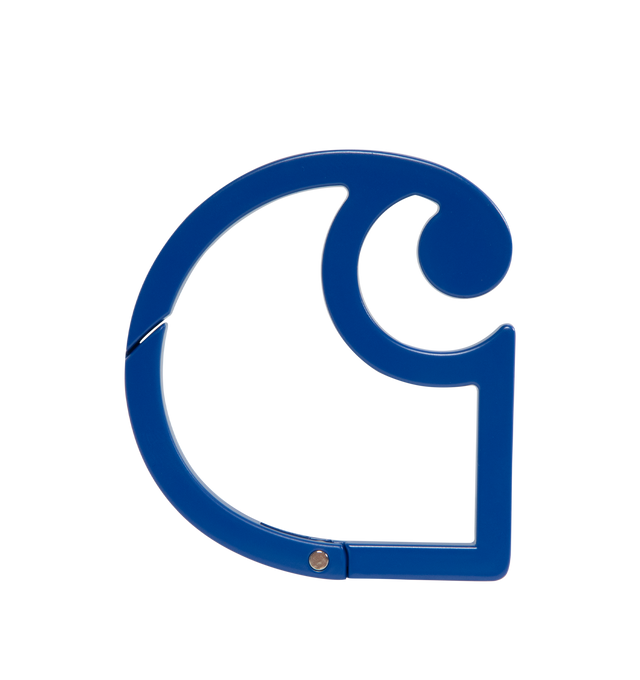 Image 1 of 3 - BLUE - CARHARTT WIP C-Logo Carabiner featuring curved shape, C logo design and engraved branding at side. 5.9cm x 6.5cm. 100% zinc alloy.