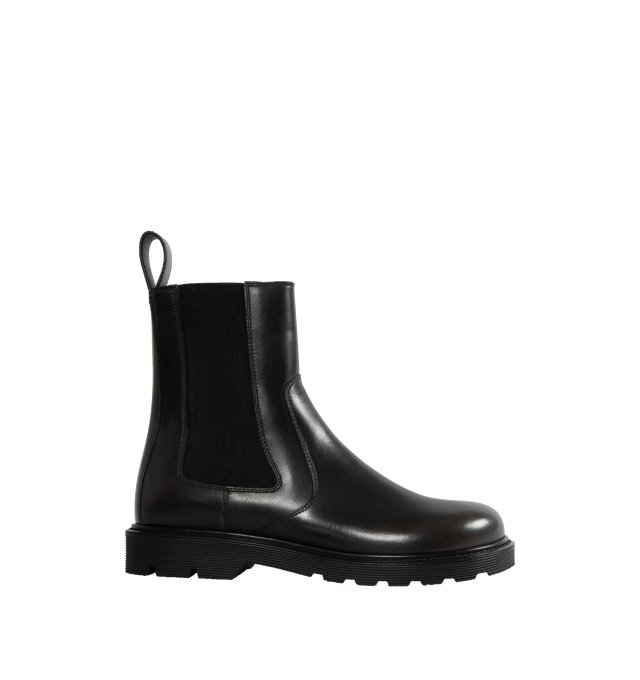 Image 1 of 4 - BLACK - LOEWE BLAZE CHELSEA BOOT is crafted in brushed calfskin featuring a rounded toe shape and a sturdy rubber sole, pull on style, pull on tab and 30mm heel. 100% calf leather. 