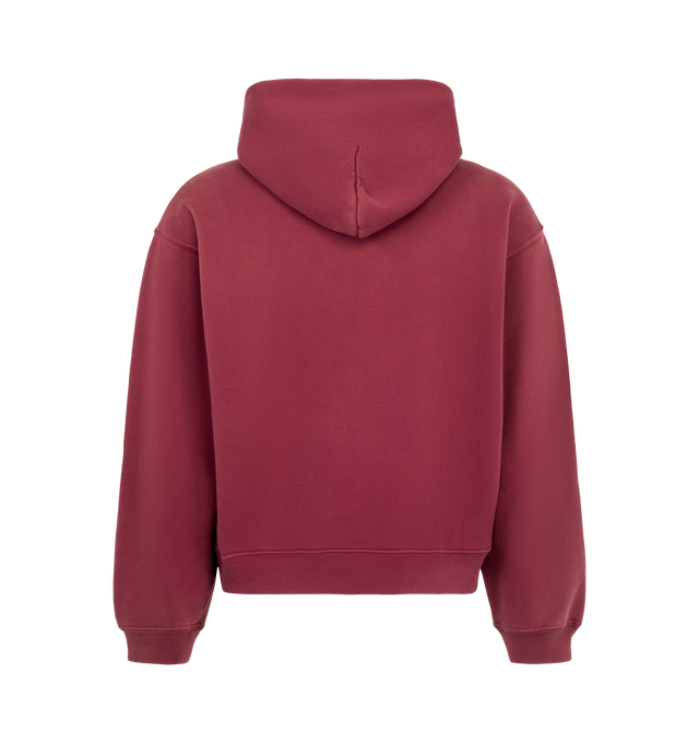Image 2 of 2 - RED - The Chavarria Community Center Shrunken Pullover Hoodie is cut in a shrunken silhouette for a clean, tailored fit. Crafted from 100% Cotton.