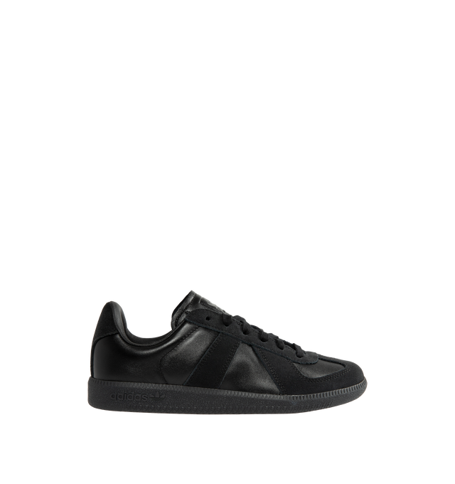 Image 1 of 5 - BLACK - Adidas Mens BW Army Shoes are crafted from leather with premium suede overlays. Features a regular fit, lace-up closure, leather sockliner, rubber outsole, and adidas logo detailing on the tongue, sockliner, and tooling. Upper: Leather with Suede Overlays; Sockliner: Leather; Outsole: Rubber. Made in Vietnam.