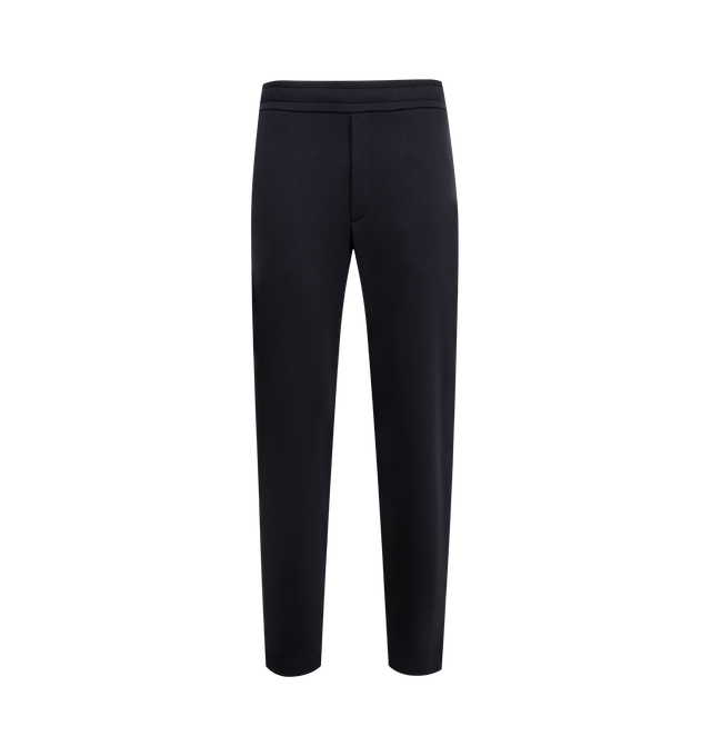 Image 1 of 3 - NAVY - MONCLER Sweat Bottoms featuring comfort cotton gabardine, waistband with concealed drawstring, side pockets and back welt pocket. Cotton.
