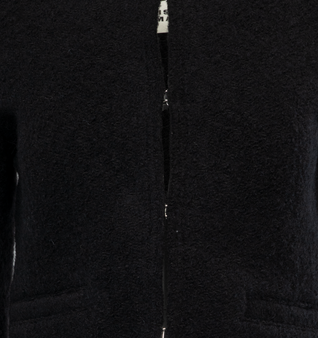 Image 3 of 3 - BLACK - ISABEL MARANT Pully Jacket featuring long sleeves, cropped silhouette, decorative pockets and front closure. 92% virgin wool, 7% alpaca, 1% polyamide. 