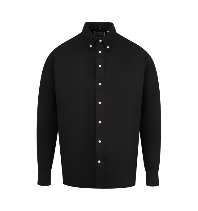 Image 1 of 2 - BLACK - GITMAN BROS Overdye Oxford Shirt featuring barrel cuffs, tacked, V-stitch chest pocket, 4.5" adjustable sleeve gauntlet, split yoke, rear collar button, lined placket, locker loop and rear center box pleat. 100% cotton. Made in USA.