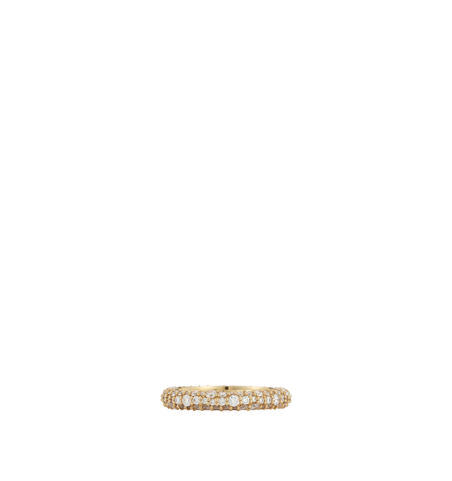 Image 1 of 2 - GOLD - Renna Tidepool 3mm Diamond Ring is crafted in 18K gold and features an organic arrangement of brilliant-cut diamonds in varying sizes, designed to capture the natural sparkle and movement of light across the water. Defined by a refined 3mm width, this fine jewelry ring showcases approximately 1.40 total carats of diamonds in a fluid, luminous design that reflects Renna's signature ocean-inspired aesthetic. Main Material: 18K Gold. Gemstones: Brilliant-Cut Diamonds. Total Diamond Weight