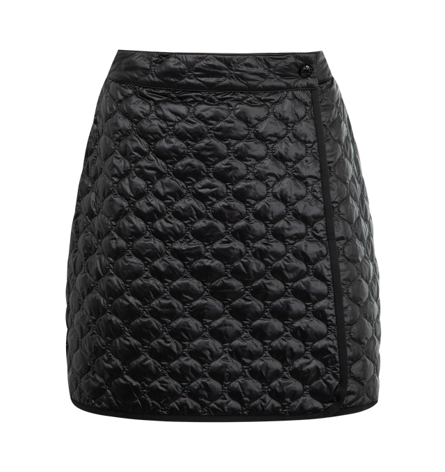 Image 1 of 3 - BLACK - MONCLER Square-Quilted Padded Mini Skirt featuring longue saison lining, padded and snap button closure. 100% polyamide/nylon. Padding: 100% polyester.