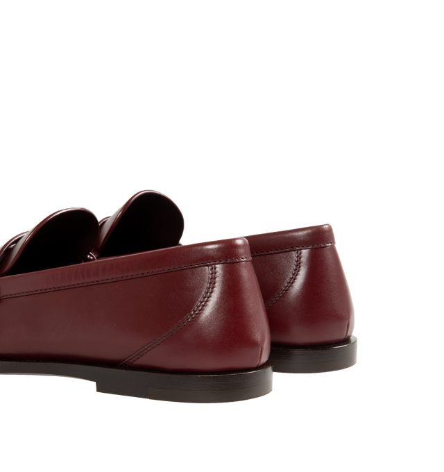 Image 3 of 4 - BROWN - SAINT LAURENT Laurent Loafers featuring a hand-stitched squared moc toe, cassandre and leather sole. Calfskin. Made in Italy.