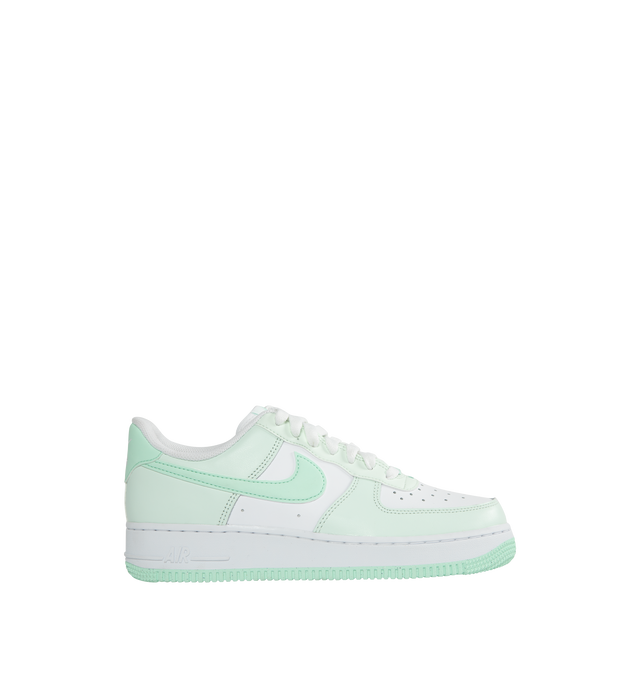 Image 1 of 5 - GREEN - NIKE Air Force 1 '07 Premium featuring padded collar, leather and textile upper, textile lining and rubber sole.
