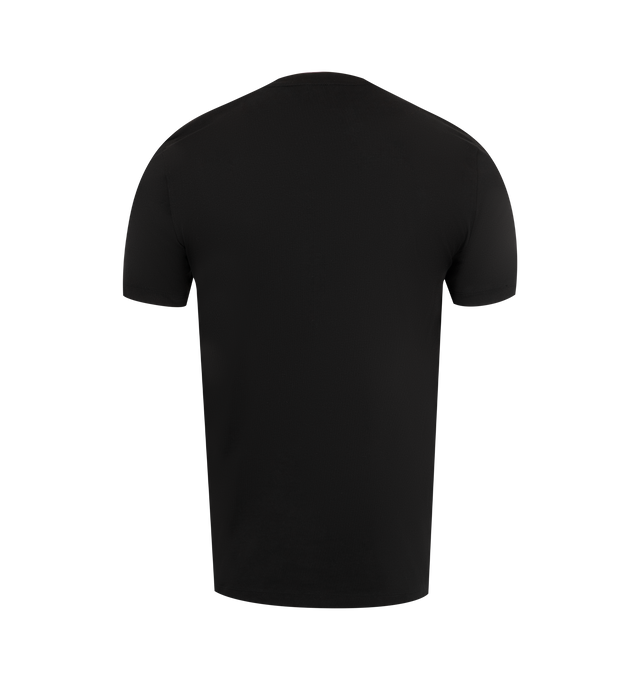 Image 2 of 2 - BLACK - MONCLER Logo Tee featuring GOTS-certified cotton jersey, short sleeves, flocked logo print and logo patch. 100% cotton.