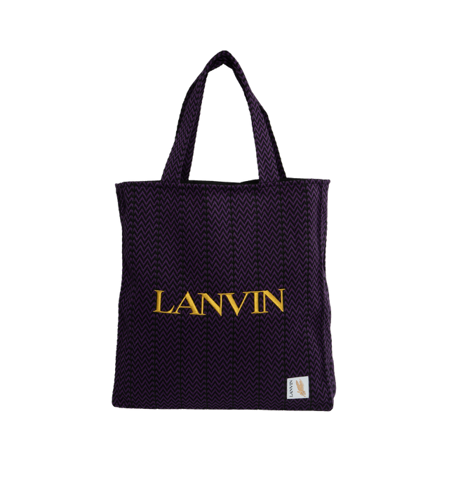 Image 1 of 3 - BLACK - LANVIN LAB X FUTURE Curb Tote Bag featuring logo on front, two top handles and open top.  