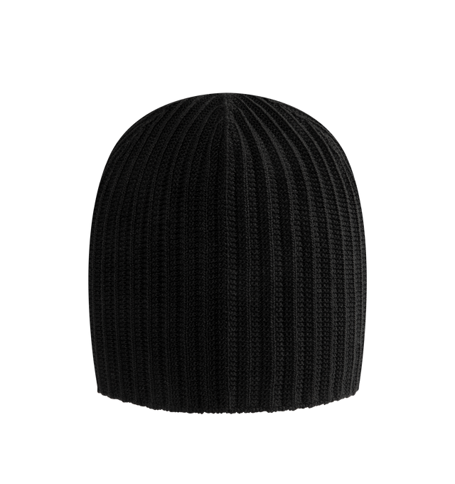Image 1 of 2 - BLACK - ISSEY MIYAKE Penne Beanie featuring knit beanie and can be worn as a watch cap by folding up the hem. 68% polyester, 32% wool. Made In Japan.