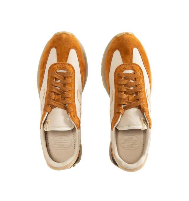 Image 5 of 5 - BROWN - VISVIM FKT Runners crafted from Italian Cowhide combined with Japanese nylon/cotton fabric upper, Vibram outsole, pigment-free leather lining with cork insole for enhanced cushioning and moisture absorption, TPU heel stabilizer and lightweight EVA phylon midsole.