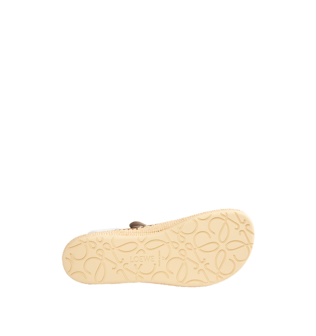 Image 4 of 5 - BROWN - LOEWE Rio Lace-Up Shoe featuring lace-up in suede with a natural raffia sole and a signature petal toe shape, 5mm heel, anagram embossed on the upper, extra-padded insole, Anagram-embossed rubber outsole and suede bonding. Suede/Raffia. Made in Spain.