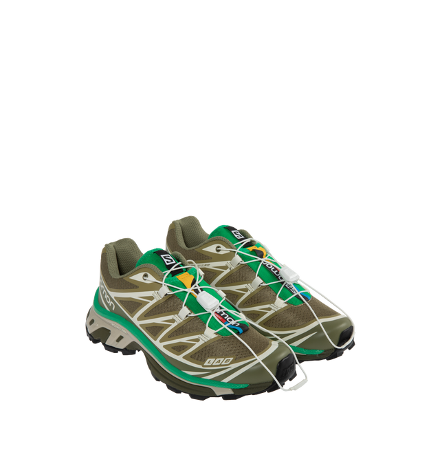 Image 2 of 5 - GREEN - SALOMON XT-6 featuring lightweight, streamlined construction with a mix of resistant TPU film and mesh designed to last. 